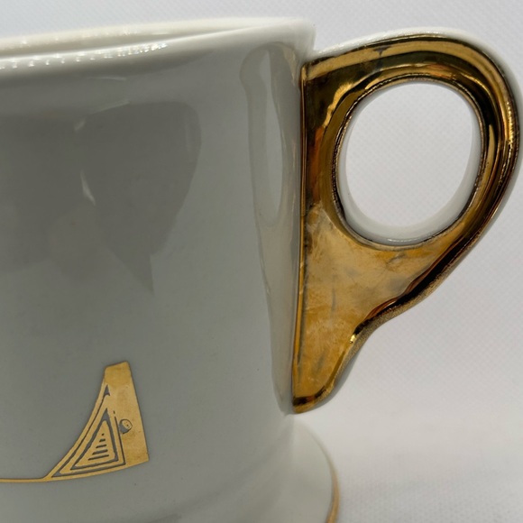 Anthropologie mug ceramic ivory gold initial mug letter L coffee shave RETIRED - Picture 4 of 8